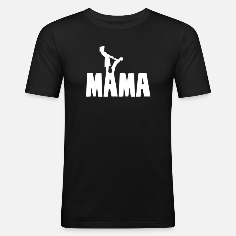 Mama - Männer Slim Fit T-Shirt - Schwarz