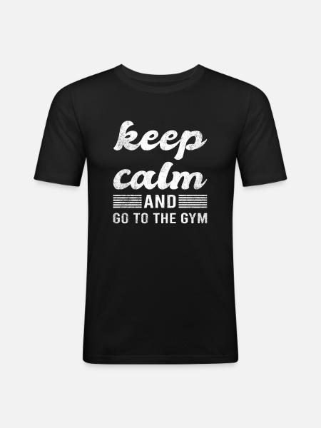 Gym Saying - Men's Slim Fit T-Shirt - black