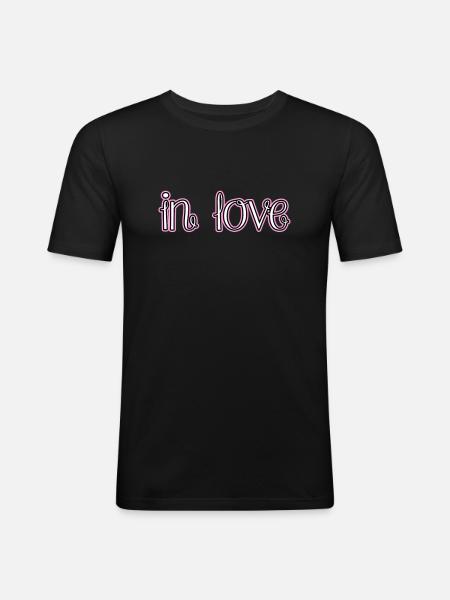 Verliebt - Männer Slim Fit T-Shirt - Schwarz