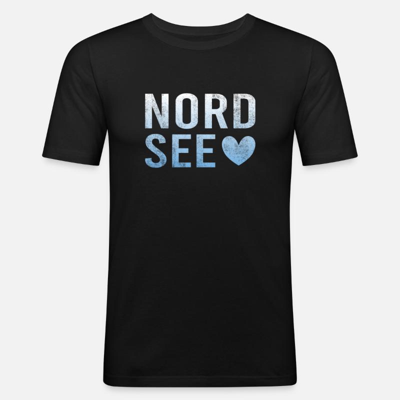 Nordsee - Männer Slim Fit T-Shirt - Schwarz