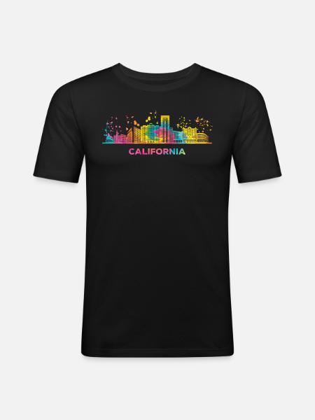 California Skyline California - Men's Slim Fit T-Shirt - black