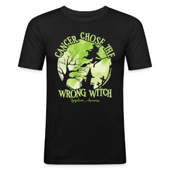Sensibilisation au lymphome de la chaux sorcière cancéreuse - T-shirt près du corps Homme - noir - Devant - Nik (191cm)