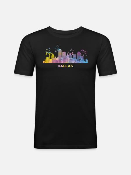 Dallasite Skyline Dallas - Men's Slim Fit T-Shirt - black