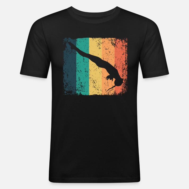 Synchronisierter Wassertaucher High Diver - Männer Slim Fit T-Shirt - Schwarz