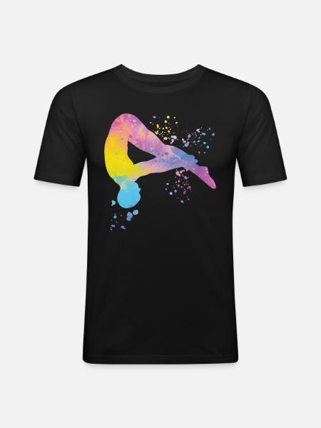 Diving, Synchronized Diving, Artistic Jumping - Men's Slim Fit T-Shirt - black