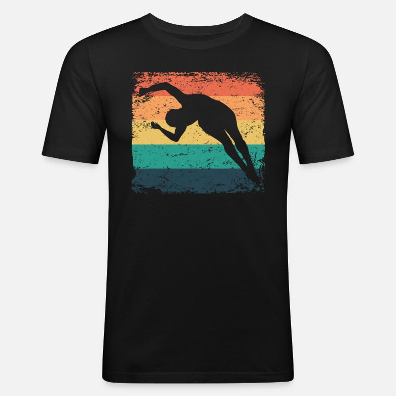 Turmspringen Kunstspringen Synchronspringen - Männer Slim Fit T-Shirt - Schwarz