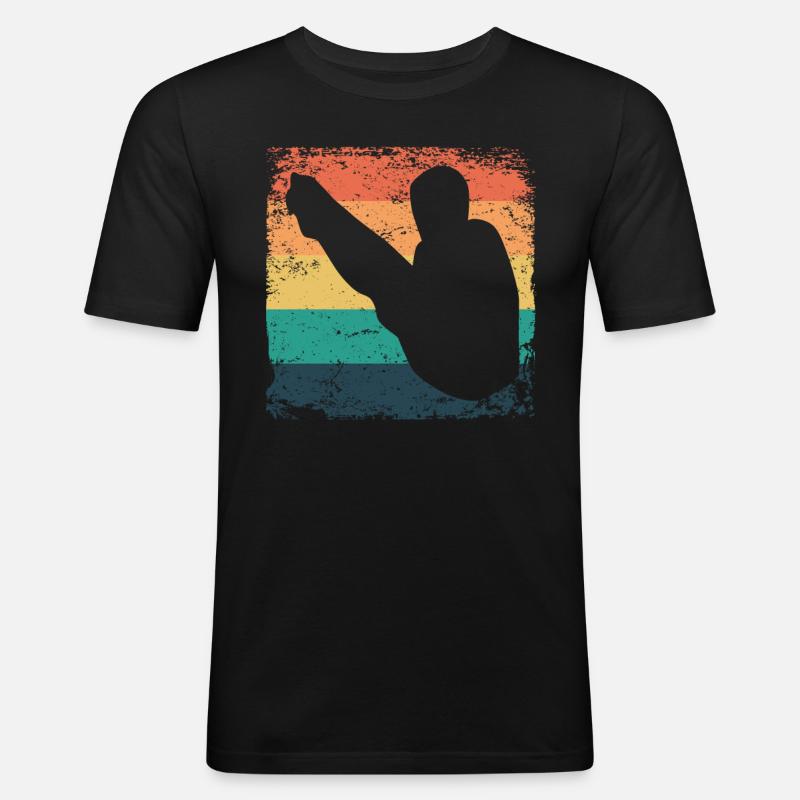 Turmspringen Kunstspringen Synchronspringen - Männer Slim Fit T-Shirt - Schwarz