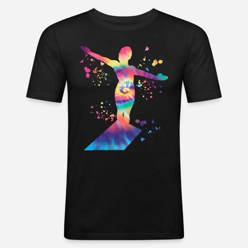 Turmspringen Synchronspringen Kunstspringen - Männer Slim Fit T-Shirt - Schwarz