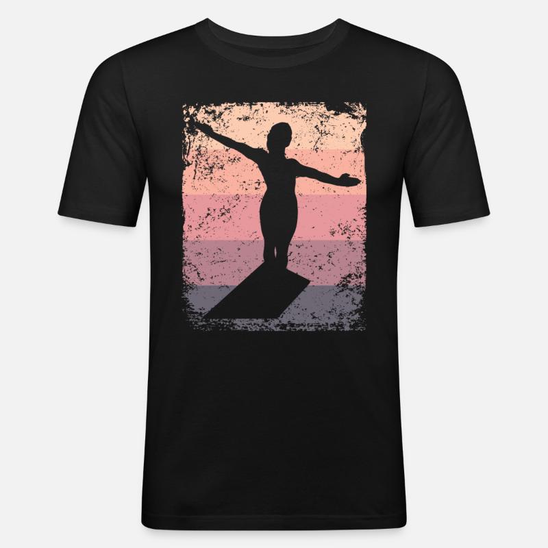 Synchronisierter Wassertaucher High Diver - Männer Slim Fit T-Shirt - Schwarz