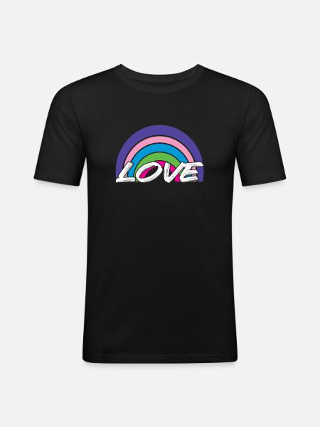 Rainbow - Men's Slim Fit T-Shirt - black