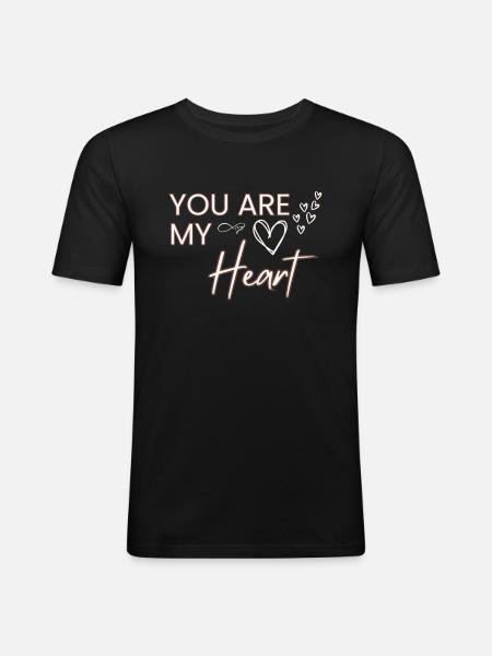 You're my heart - Men's Slim Fit T-Shirt - black