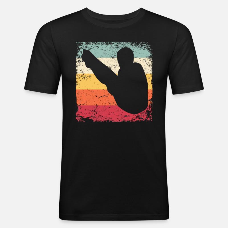 Turmspringen Kunstspringen Synchronspringen - Männer Slim Fit T-Shirt - Schwarz