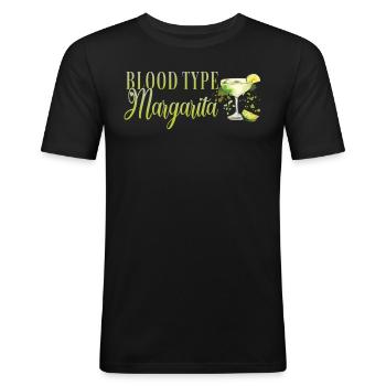 Blood Type Margarita Tequila Bachelor Party - Men's Slim Fit T-Shirt - black - Front - Nik (191cm)
