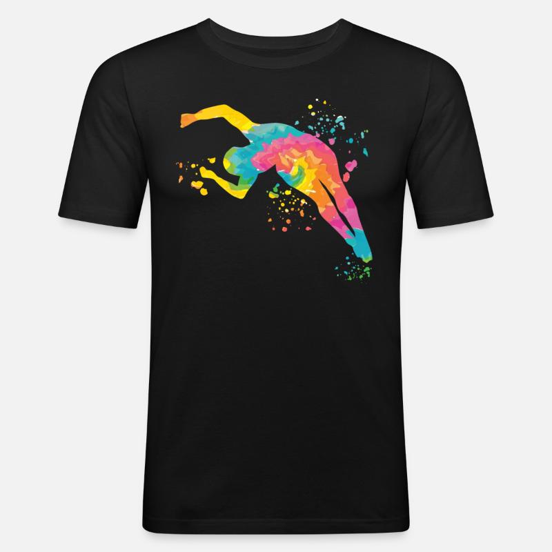 Synchronisierter Wassertaucher High Diver - Männer Slim Fit T-Shirt - Schwarz