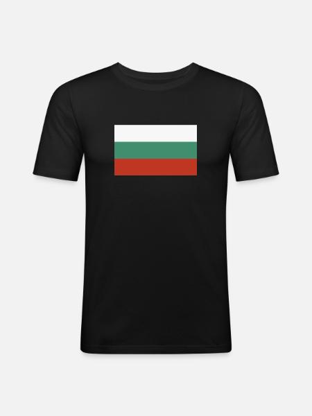 Flag of Bulgaria - Men's Slim Fit T-Shirt - black