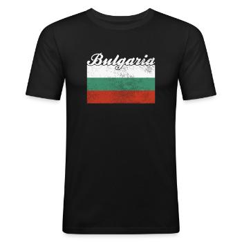 Flag: Bulgaria Bulgaria - Men's Slim Fit T-Shirt - black - Front - Nik (191cm)