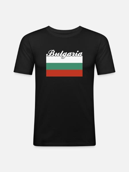 Flag: Bulgaria Bulgaria - Men's Slim Fit T-Shirt - black