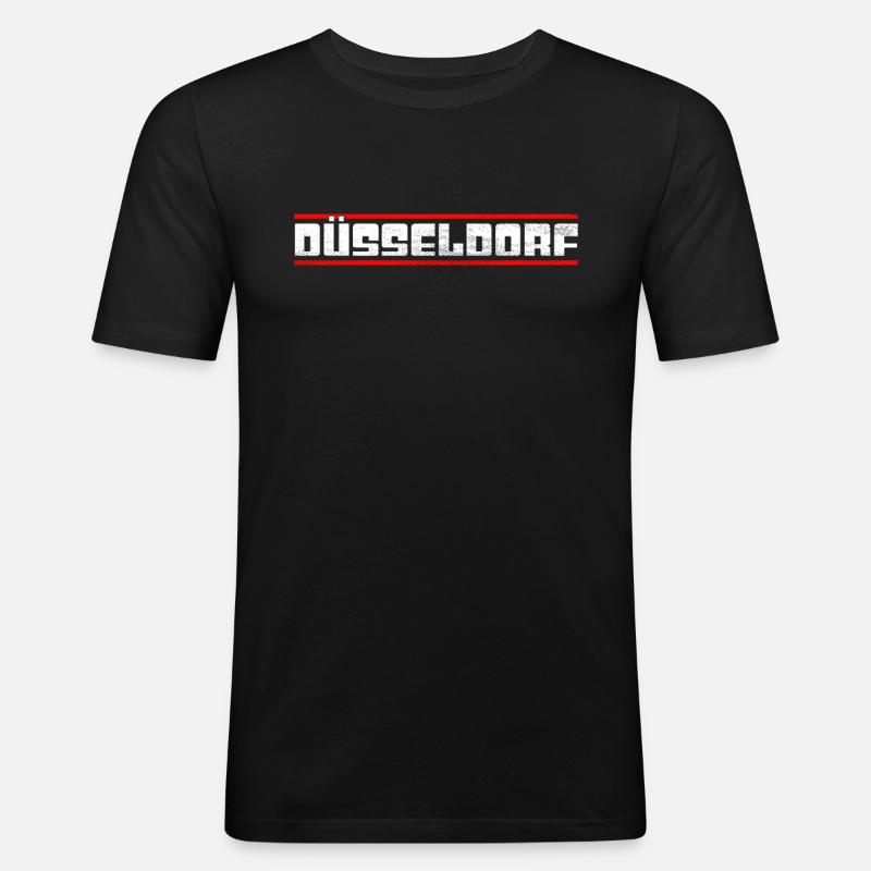 Düsseldorf - Männer Slim Fit T-Shirt - Schwarz