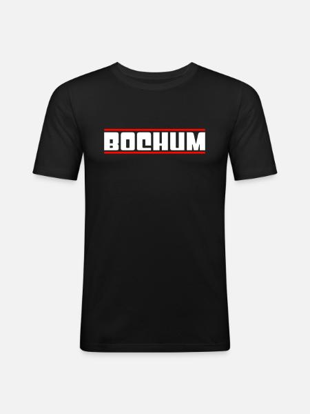 Bochum - T-shirt près du corps Homme - noir