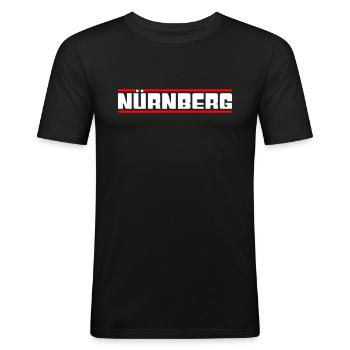 Nürnberg - Männer Slim Fit T-Shirt - Schwarz - Vorne - Nik (191cm)