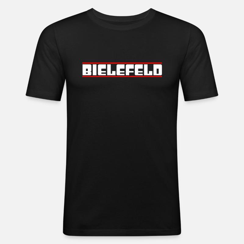 Bielefeld - Männer Slim Fit T-Shirt - Schwarz
