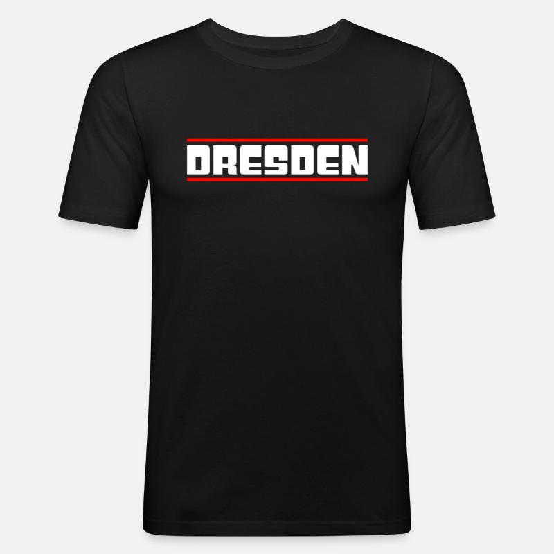 Dresden - Männer Slim Fit T-Shirt - Schwarz