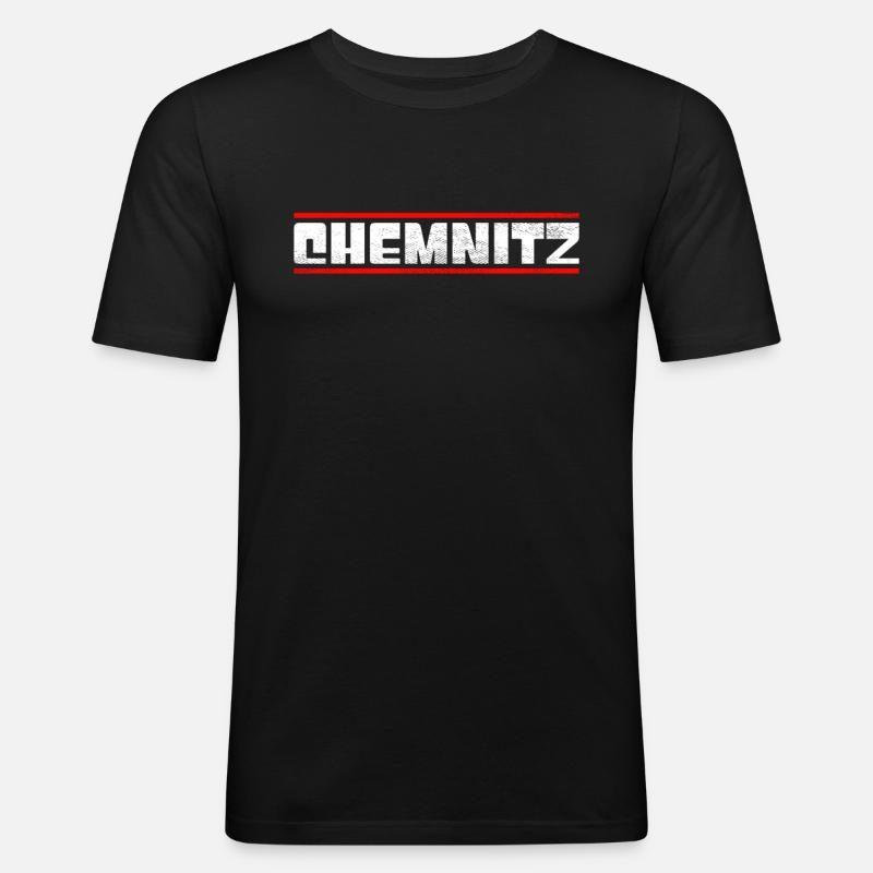 Chemnitz - Männer Slim Fit T-Shirt - Schwarz