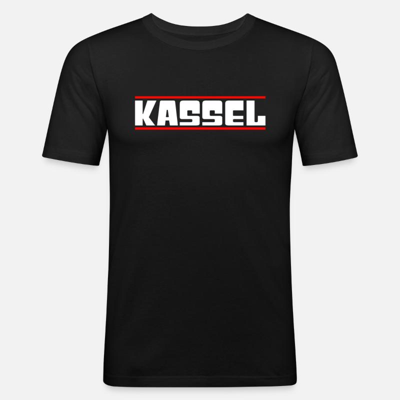 Kassel - Männer Slim Fit T-Shirt - Schwarz