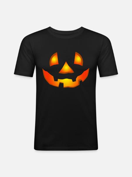 Happy Halloween Pumpkin Face - Men's Slim Fit T-Shirt - black