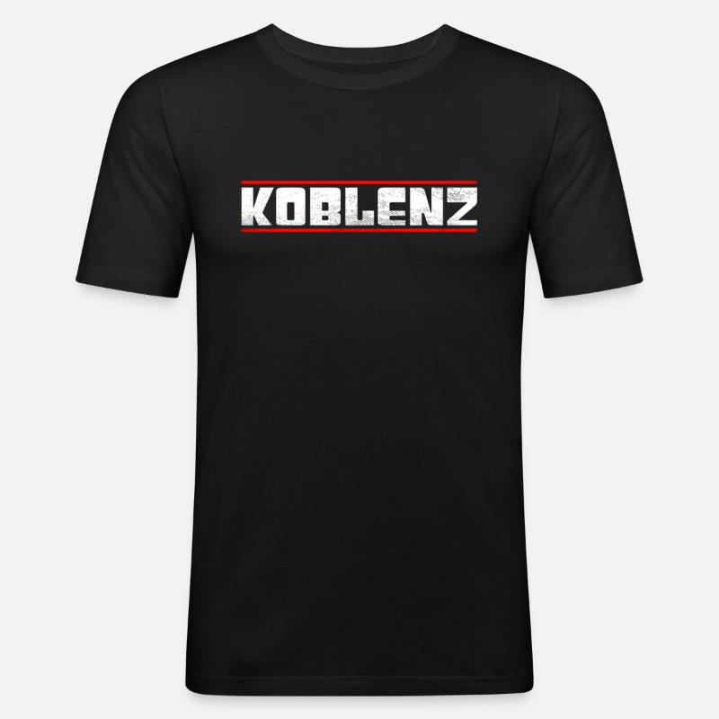 Koblenz - Männer Slim Fit T-Shirt - Schwarz