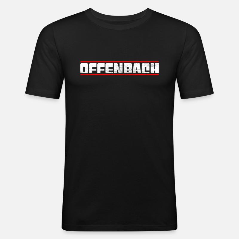 Offenbach - Männer Slim Fit T-Shirt - Schwarz