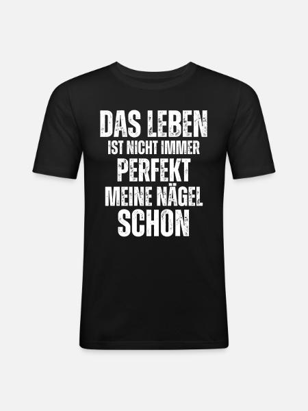 Life isn't always perfect Manicure - Men's Slim Fit T-Shirt - black
