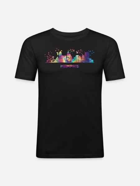 Memphean Skyline Memphis - Men's Slim Fit T-Shirt - black