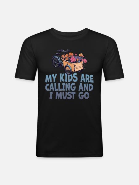 My kids call Cargo Cargobike - Men's Slim Fit T-Shirt - black