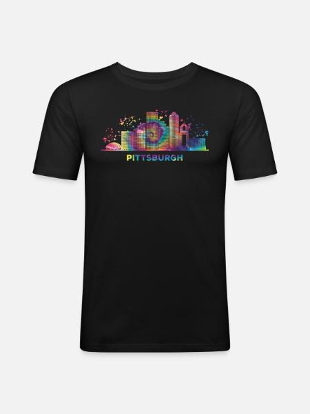 Pittsburgher Skyline Pittsburgh - Men's Slim Fit T-Shirt - black
