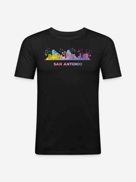 San Antonian Skyline San Antonio - Men's Slim Fit T-Shirt - black