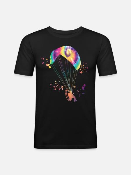 Motorized Paragliding PPG Paramotoring - Men's Slim Fit T-Shirt - black