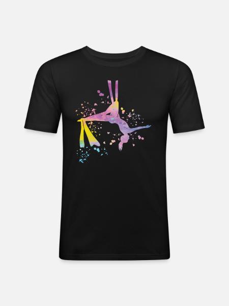 Vertikaltuch Luftakrobatik Aerial Silk - Männer Slim Fit T-Shirt - Schwarz