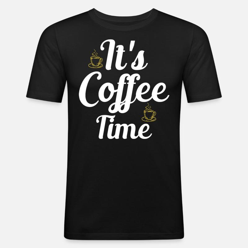 C’est l’heure du café - T-shirt près du corps Homme - noir