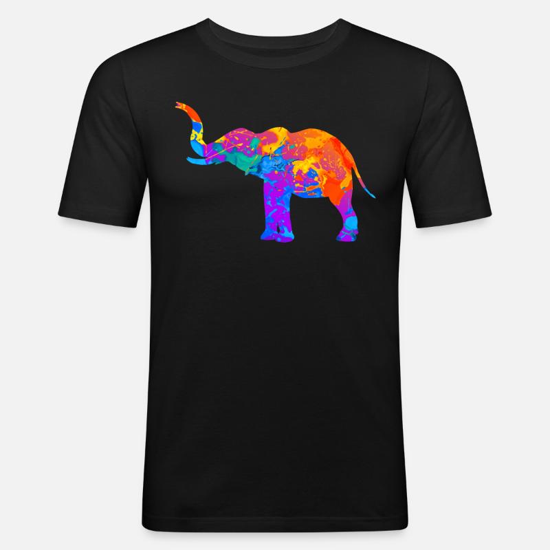 Elephant Elephant Silhouette Gift - Men's Slim Fit T-Shirt - black