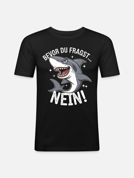 Requin Requin Requins Requin - T-shirt près du corps Homme - noir