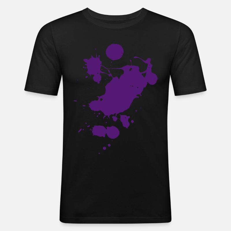 Farbklecks7 - Männer Slim Fit T-Shirt - Schwarz