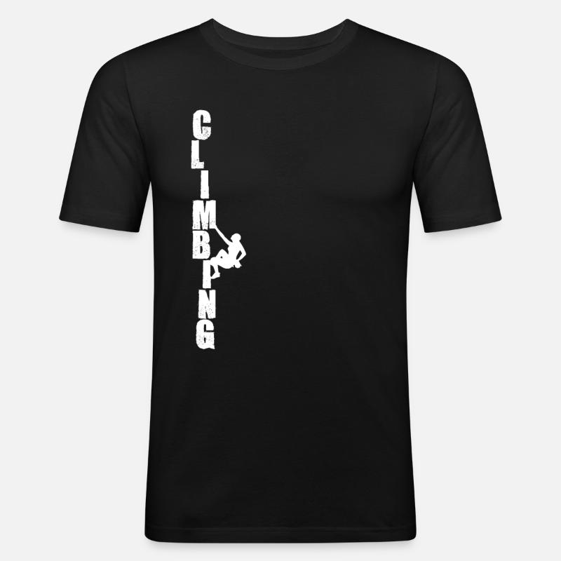 Klettern - Männer Slim Fit T-Shirt - Schwarz
