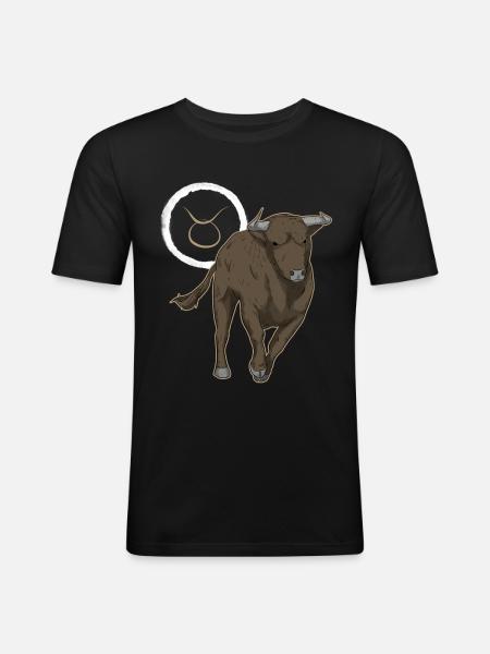 Zodiac sign Taurus - Men's Slim Fit T-Shirt - black
