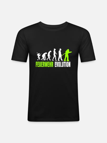 Feuerwehr Evolution. - Männer Slim Fit T-Shirt - Schwarz