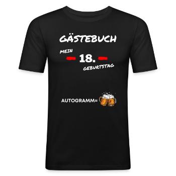 18 Geburtstag Junge/Mädchen - Männer Slim Fit T-Shirt - Schwarz - Vorne - Nik (191cm)