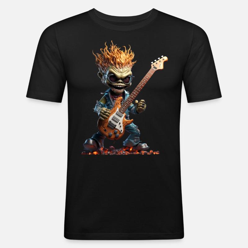 Diego der grüne Alien - Männer Slim Fit T-Shirt - Schwarz