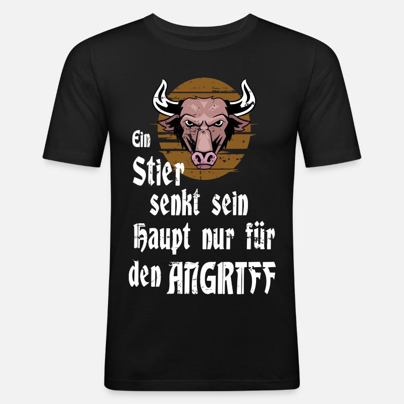 Ein Stier - Männer Slim Fit T-Shirt - Schwarz