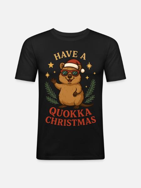 Have A Quokka Christmas - Men's Slim Fit T-Shirt - black