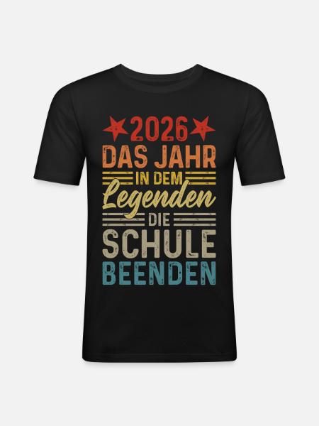 2026 The Year Legends Finish School - Men's Slim Fit T-Shirt - black